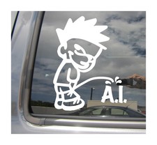 Listing image for Pee On A.I. Artificial Intelligence Piss On AI Funny Vinyl Decal Sticker 02249