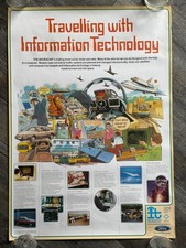Listing image for IBM Poster Vintage Tech Travelling with Information Technology UK Computer 1980s