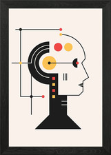 Listing image for Robot face Framed Wall Art Poster Canvas Print Picture
