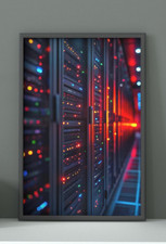 Listing image for Server Room Data Centre Framed Wall Art Poster Canvas Print Picture