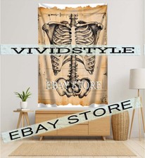 Listing image for antique bone study poster biology lab style tapestry Medical steampunk decor 59X