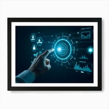 Listing image for Futuristic Technology Stock Videos Framed Wall Art Poster Canvas Print Picture