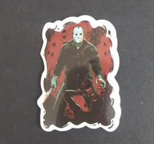 Listing image for Jason Voorhees With Red Mask Background Horror Movie Sticker 2.5" x 1.75" (AI)