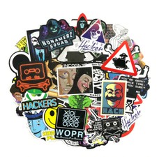 Listing image for 50 Pcs/Pack Hacker Kali Mr Robot Laptop Sticker Bomb Gaming Computer Linux Users