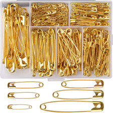 Listing image for 250 Pieces 6 Sizes Safety Pins Large and Small Safety Pins Durable, Rust-Resista