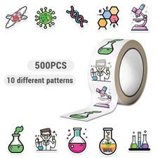 Listing image for 500PCS Science Chemistry Stickers Rolls – Lab Experiment Cartoon Reward Labels