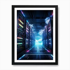 Listing image for Data Center Interior Bristling With Framed Wall Art Poster Canvas Print Picture