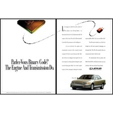 Listing image for 1994 Lexus ES Luxury Sedan 2 Page Vintage Print Ad Computer Chip Wall Art Photo