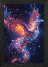 Listing image for Digital Phoenix Computer chip Framed Wall Art Poster Canvas Print Picture