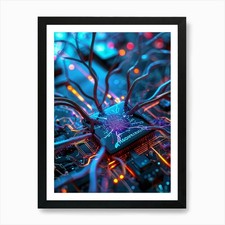 Listing image for Abstract Image Of A Computer Chip A Framed Wall Art Poster Canvas Print Picture