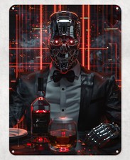 Listing image for Robot Tuxedo AI Metal Poster Wall Sign Man Cave Shed Bar Bedroom Home Kitchen