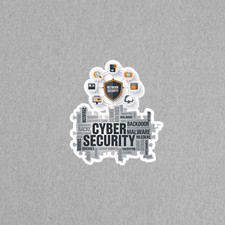 Listing image for Cybersecurity Word Cloud Sticker - Network Security Awareness Decal #5306