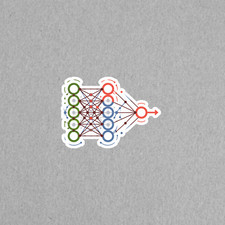 Listing image for Neural Network AI Machine Learning Diagram Sticker for Tech Geeks #5050