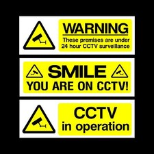 Listing image for CCTV Security Camera Plastic Sign, Sticker - All Materials - Choose Your Design