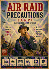 Listing image for Air raid precautions ww2 Churchill British Army military vintage Style poster