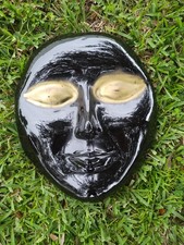 Listing image for Giant 19" Mid Century MOdern Alien Biomorphic Ceramic ~Ai~Face Mask Wall Art