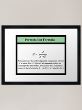 Listing image for Permutation Formula: The Statistics Framed Wall Art Poster Canvas Print Picture