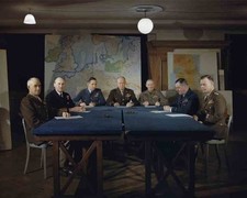 Listing image for WWII Allied High Command Conference Strategy Meeting Military War Poster Print