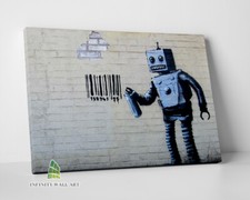 Listing image for BANKSY Robot Graffiti Canvas Art Wall Art Print Picture Photo Canvas Print -C843