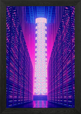 Listing image for Towering Data Center Lit Framed Wall Art Poster Print Picture