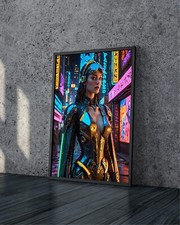 Listing image for SEXY CYBERPUNK GIRL POSTER PRINT AI ANIME FUTURISTIC WALL ART A4 A3 A2 A1 SIZE