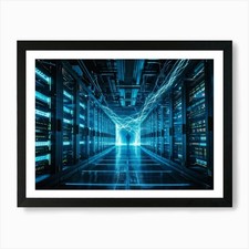 Listing image for An Advanced Futuristic Data Center Framed Wall Art Poster Canvas Print Picture
