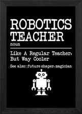 Listing image for Robotics Teacher Definition Framed Wall Art Poster Canvas Print Picture