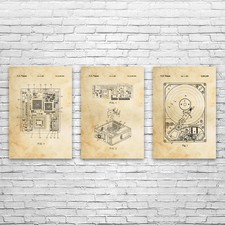 Listing image for Computer Hardware Patent Wall Art Set of 3 Poster, Canvas or Framed Lab Art