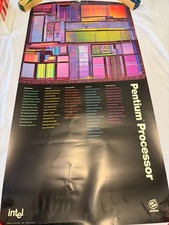 Listing image for Vintage 1993 Intel Inside Pentium Processor CPU Microchip Tech Poster 36x19 Rare