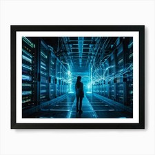Listing image for An Advanced Futuristic Data Center Framed Wall Art Poster Canvas Print Picture