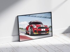 Listing image for MINI COOPER RACE CAR POSTER PRINT RACING SPEED AI ART FANTASY SIZE A3 A4 A2 A1
