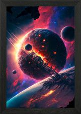 Listing image for AI Planets 02 Framed Wall Art Poster Canvas Print Picture