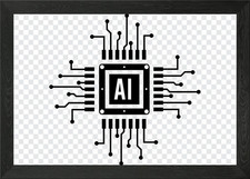 Listing image for AI Chip Icon Framed Wall Art Poster Canvas Print Picture