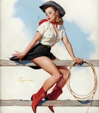 Listing image for Vintage 1950's Pin-Up - Cleaned and Sharpened by AI image processing (see desc.)