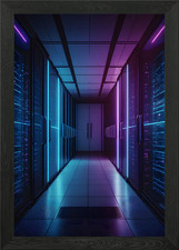 Listing image for Server Data Center Framed Wall Art Poster Canvas Print Picture