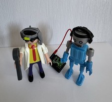 Listing image for Playmobil Robot Inventor/Scientist And Robot Figures X 2 Great Condition