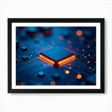 Listing image for Abstract Image Of A Computer Chip A Framed Wall Art Poster Canvas Print Picture