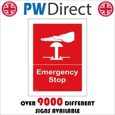 Listing image for SIGN Emergency Stop Pause Control Red Switch Button caught trapped sudden FI233D