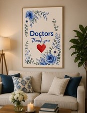 Listing image for NHS Doctor Watercolor Print, Thank You .NHS Doctor Wall Art. (Digital Download)