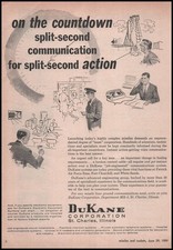 Listing image for 1959 DuKane Corp St. Charles Illinois Missile Command Center Sketch Art Print Ad
