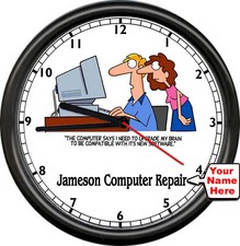 Listing image for Personalized Your Name Computer Repair Technician Cyber Security Sign Wall Clock