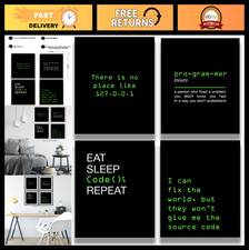 Listing image for Geek Wall Art Set of 4 - Computer Science Decor for ICT Teachers & Coders - 11x1