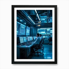 Listing image for Cyber Industrial Automation Control Framed Wall Art Poster Canvas Print Picture
