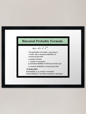 Listing image for Binomial Equation: Statistics Notes Framed Wall Art Poster Canvas Print Picture