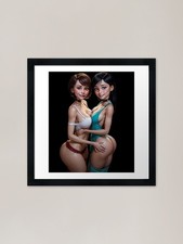 Listing image for cartoon characters ai Framed Art Pr Framed Wall Art Poster Canvas Print Picture