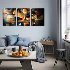 Listing image for 3pcs Colorful Abstract Painting Of Technology Wall Art Canvas Unframed/Framed