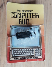 Listing image for Friendly Computer Bug Pin 1984 Retro Real Chip Computing Novelty