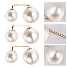Listing image for 6Pcs Faux Pearl Brooch Collar Safety Buckles Lapel Pin Clothing Accessories