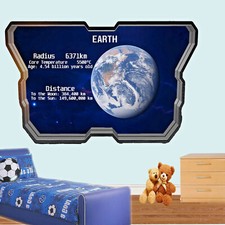 Listing image for Educational Earth Statistics Wall Sticker Art Mural Print Poster Room Decor QM1