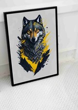 Listing image for WILD WOLF POSTER AI WALL ART IMAGE -A3 A4 SIZE